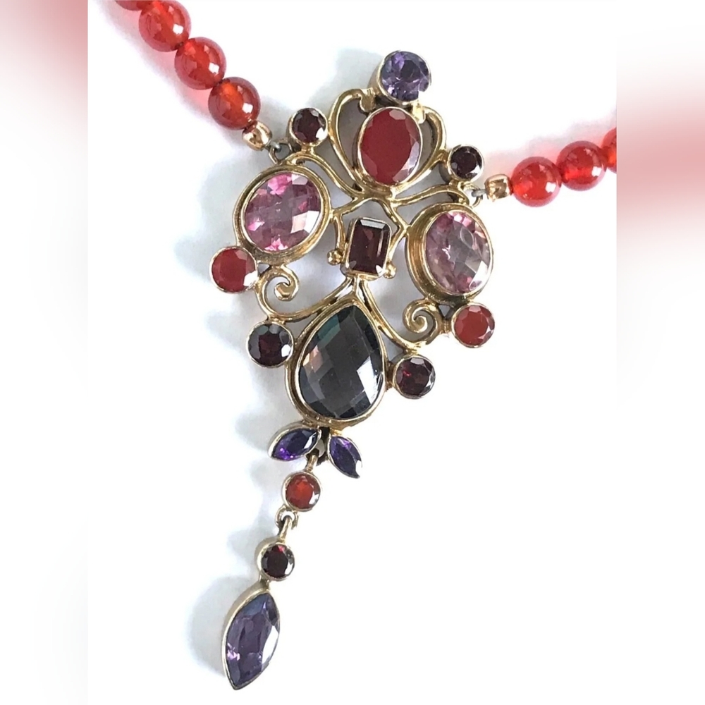 Nicky Butler Carnelian Amethyst Garnet Bronze Collection NB Necklace Designer - Picture 12 of 12